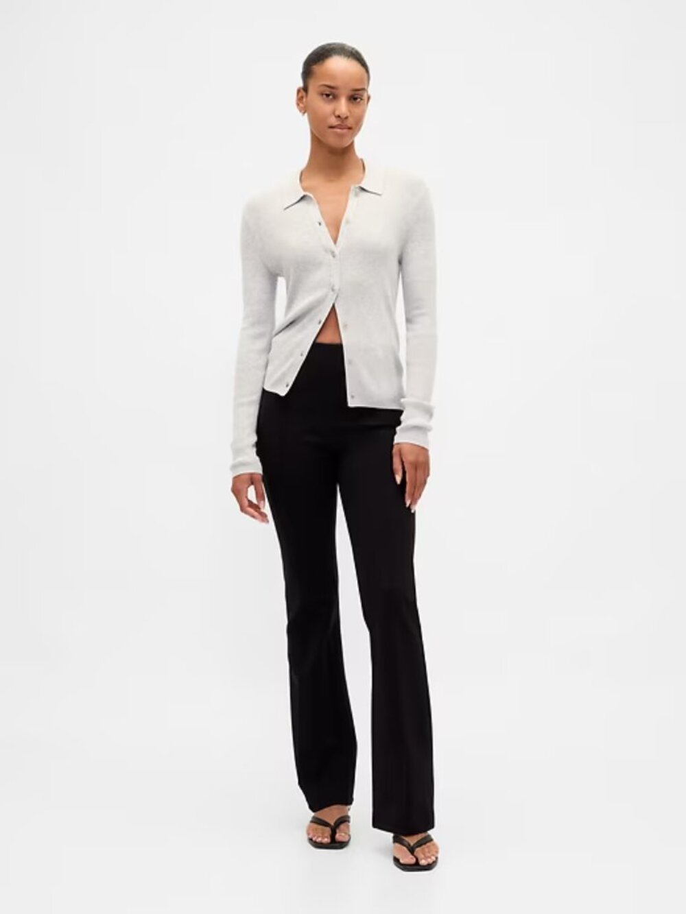 NWT L Black GAP High Rise Double Knit Boot Pants